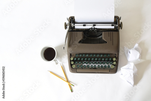 vintage typewriter with paper