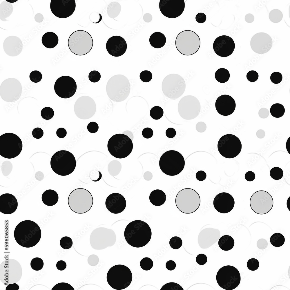 Seamless pattern tile of polka dots, Polka dots background, polka dots variations, background. Generative AI 