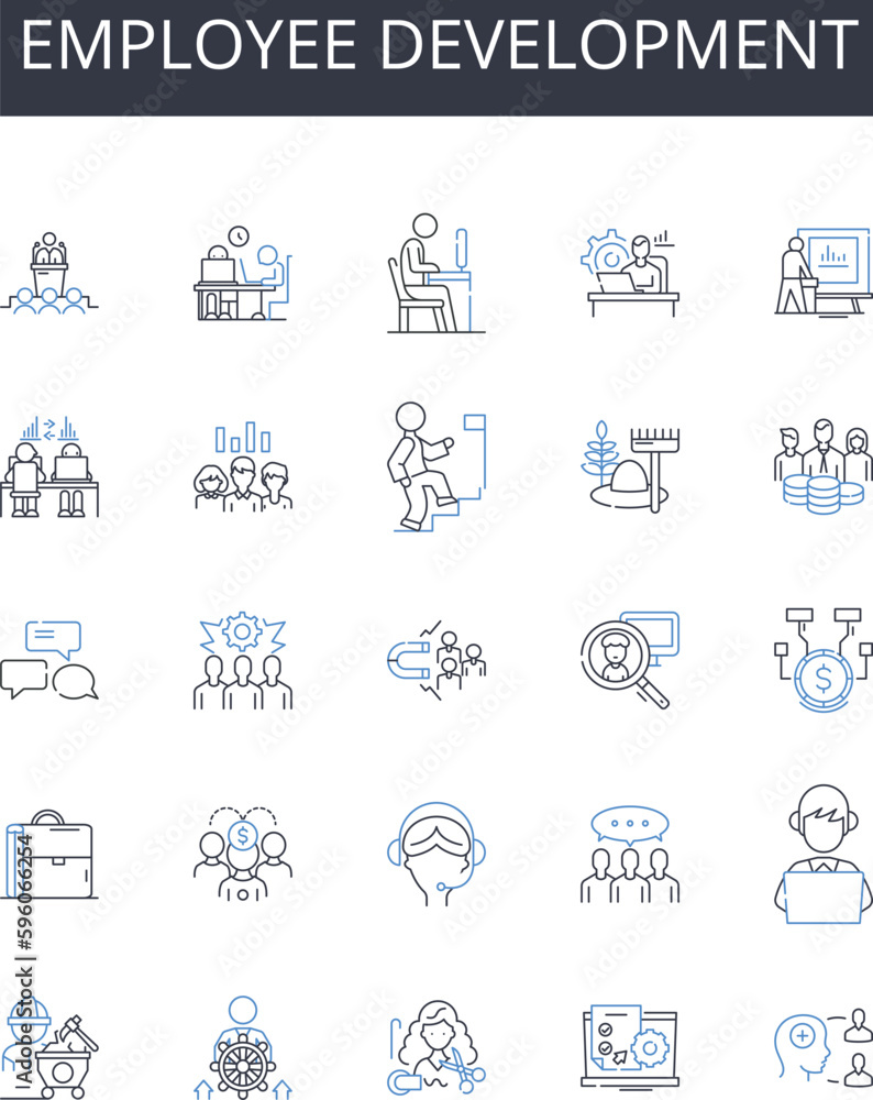 Employee development line icons collection. Conference, Discussion, Seminar, Panel, Forum, Colloquium, Roundtable vector and linear illustration. Gathering,Assembly,Meeting outline signs set Employee development line icons collection. Conference, Discussion, Seminar, Panel, Forum, Colloquium, Roundtable vector and linear illustration. Gathering,Assembly,Meeting outline signs set