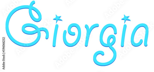 Giorgia - light blue color - female name - sparkles - ideal for websites, emails, presentations, greetings, banners, cards, books, t-shirt, sweatshirt, prints

