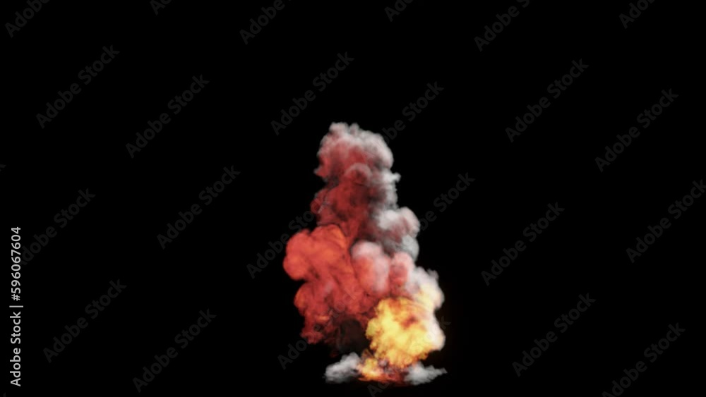 explosion VFX animation with smoke as procedural 3d modeling for your background stuff. explosion VFX animation with smoke as procedural 3d modeling for your background stuff.