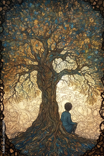 woman and tree of life, Generative AI