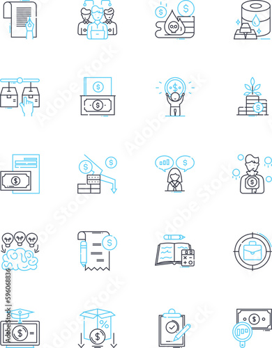Problem solving linear icons set. Innovate, Analyze, Resolve, Strategize, Overcome, Experiment, Tackle line vector and concept signs. Brainstorm,Adapt,Deduce outline illustrations
