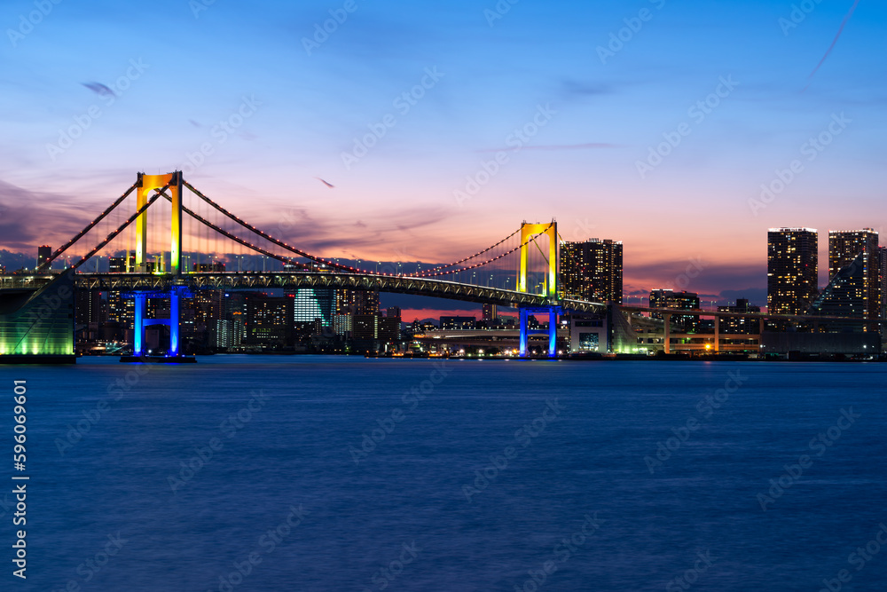 Naklejka premium 東京の湾岸の夜景 Night view of Tokyo Bay