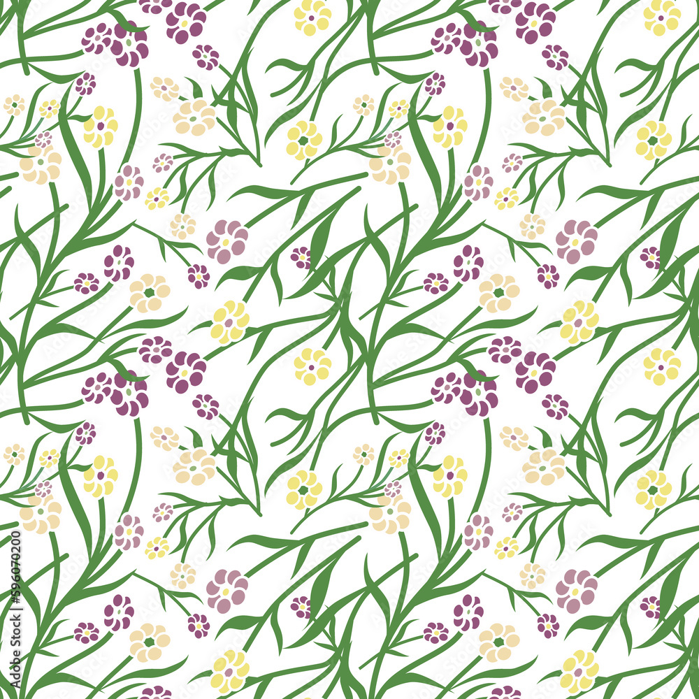 Spring Wild Flowers Print, Seamless Repeating Floral Pattern Spring Wild Flowers Print, Seamless Repeating Floral Pattern
