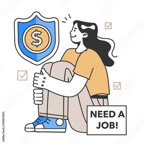 Unemployment risk insurance. Government financial support. Social problem