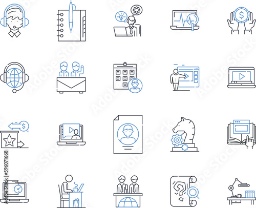 Congress line icons collection. Legislate, Governance, Representatives, Capitol, Committee, Sessions, Bills vector and linear illustration. Lawmakers,House,Senate outline signs set
