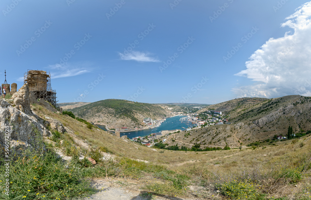 General view of Balaklava harbor near Sevastopol, Crimea.