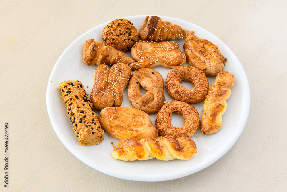 Turkish homemade sweet and savory cookies .Tatli tuzlu kurabiye. Kuru pasta Turkish homemade sweet and savory cookies .Tatli tuzlu kurabiye. Kuru pasta