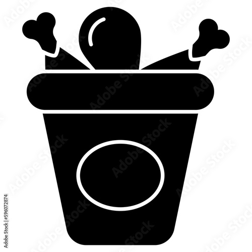 A perfect design icon of drumstick bucket 