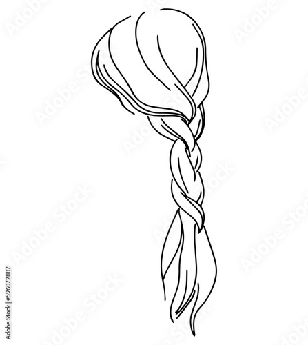 Beauty braided hair stylist salon women logo lineart templates.