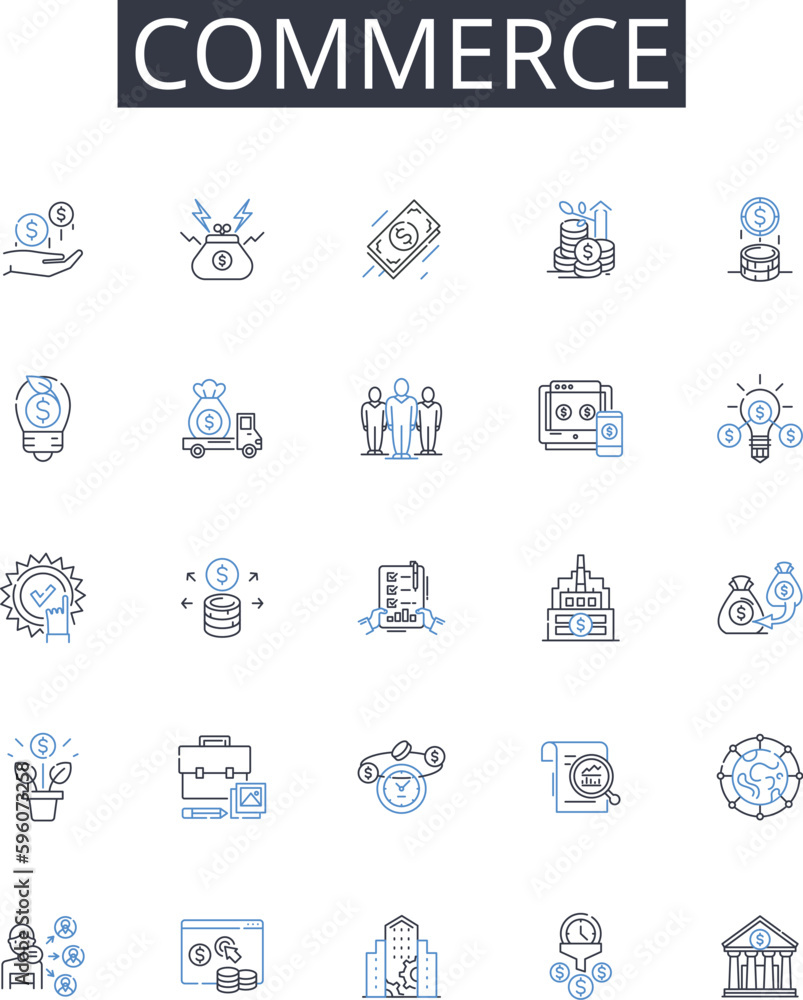 Commerce line icons collection. Business, Trade, Exchange, Industry, Market, Sales, Procurement vector and linear illustration. Merchandise,Transaction,Economics outline signs set Commerce line icons collection. Business, Trade, Exchange, Industry, Market, Sales, Procurement vector and linear illustration. Merchandise,Transaction,Economics outline signs set