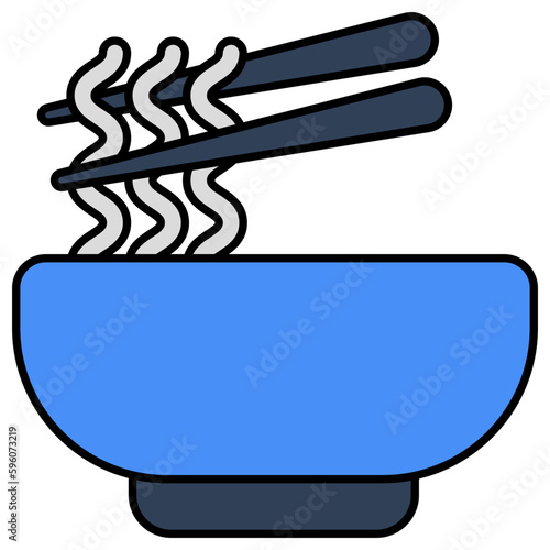 A yummy icon of noodles bowl