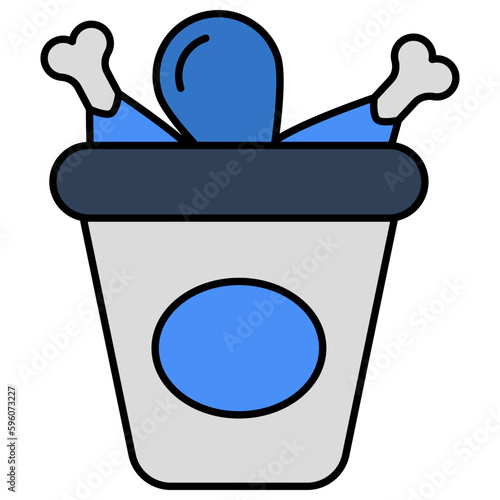 A perfect design icon of drumstick bucket 