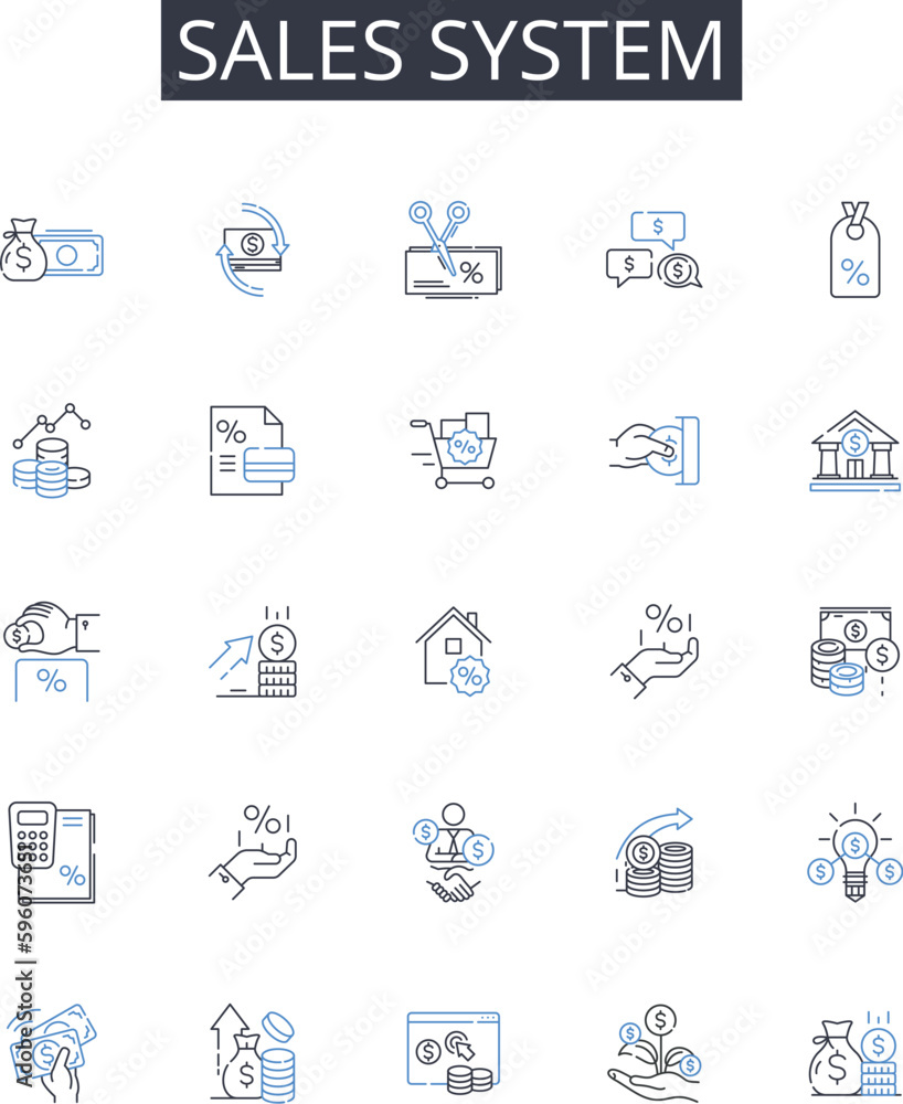 Sales system line icons collection. Business model, Revenue stream, Marketing plan, Customer journey, Income generation, Market strategy, Selling process vector and linear illustration. Profit channel Sales system line icons collection. Business model, Revenue stream, Marketing plan, Customer journey, Income generation, Market strategy, Selling process vector and linear illustration. Profit channel