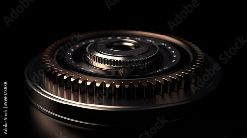 Gear wheel on a black background.generative ai