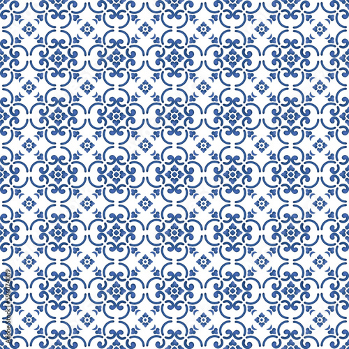 Mediterranean pattern blue and yellow theme