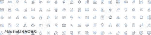 Capital expenditure line icons collection. Investment, Expansion, Assets, Procurement, Modernization, Infrastructure, Renovation vector and linear illustration. Upgrades,Maintenance,Equipment outline