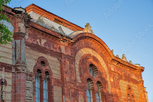 Synagogue on the bank of the river Uzh. Uzhhorod, Ukraine.