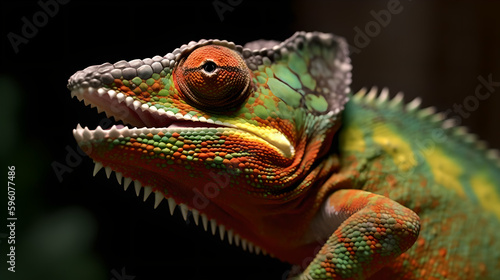 close up shot of a lezard. ai generated © Quentin