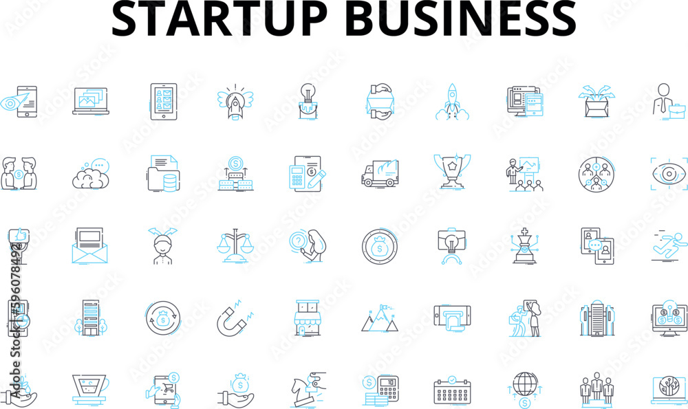 Startup business linear icons set. Innovation, Disruption, Growth, Scalability, Entrepreneurship, Funding, Strategy vector symbols and line concept signs. Marketing,Branding,Technology illustration Startup business linear icons set. Innovation, Disruption, Growth, Scalability, Entrepreneurship, Funding, Strategy vector symbols and line concept signs. Marketing,Branding,Technology illustration