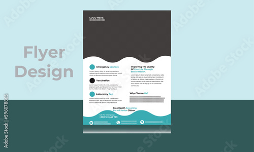 Corporate healthcare and medical flyer design template for print.