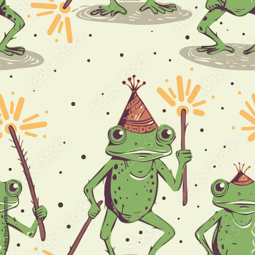 Tableau sur toile Frogman Pattern
