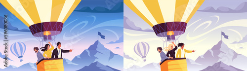 Team at air balloon