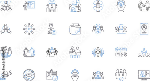 Rule designing line icons collection. Guidelines, Instructions, Framework, Structure, Principles, Approach, System vector and linear illustration. Methodology,Architecture,Blueprint outline signs set