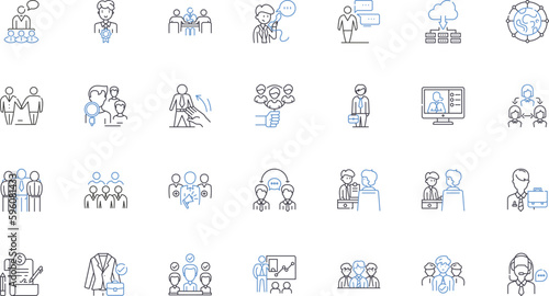 Business advisory line icons collection. Strategy, Consulting, Management, Planning, Growth, Analysis, Expertise vector and linear illustration. Insight,Financial,Solutions outline signs set