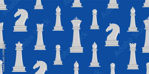 Set of chess pieces pattern in trendy style.