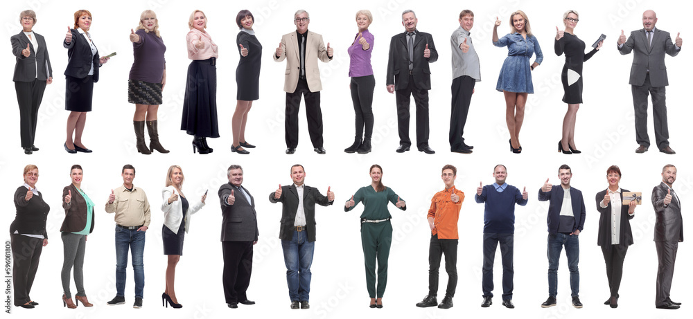group of business people holding thumb up isolated group of business people holding thumb up isolated