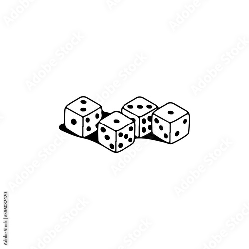 concept doodle dice vector illustration