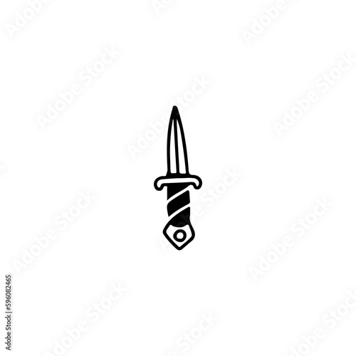 small sword doodle vector illustration