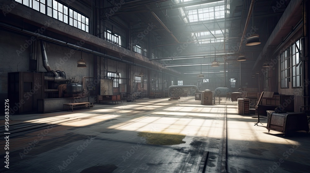 An old abandoned factory. Genarative AI