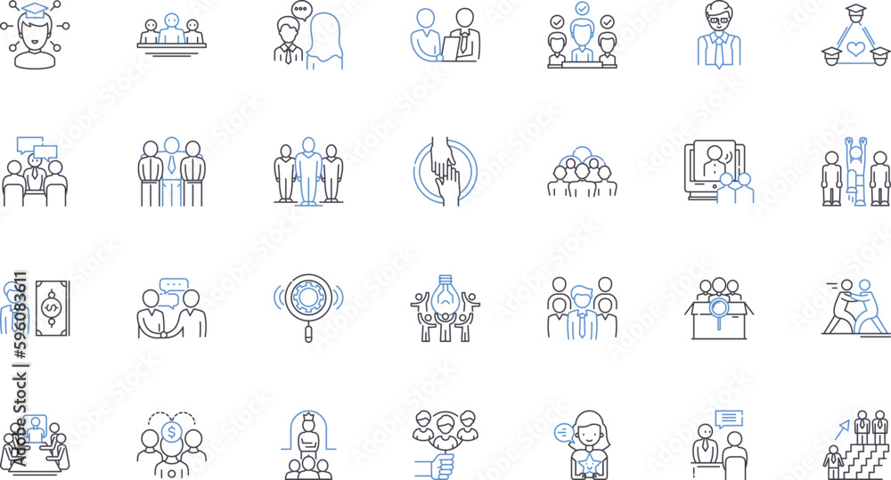 Recruitment drive line icons collection. Talent, Applicants, Hiring, Opportunities, Resumes, Candidates, Diversity vector and linear illustration. Selection,Interviews,Placement outline signs set Recruitment drive line icons collection. Talent, Applicants, Hiring, Opportunities, Resumes, Candidates, Diversity vector and linear illustration. Selection,Interviews,Placement outline signs set