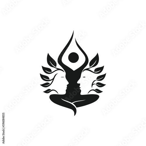yoga health and wellness logo design