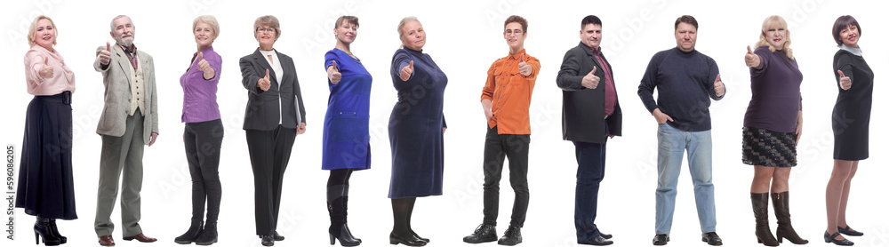 group of business people holding thumb up isolated group of business people holding thumb up isolated
