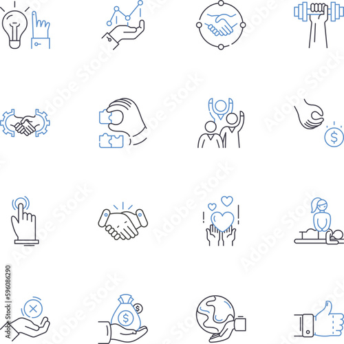 Cultural competence line icons collection. Diversity, Inclusion, Tolerance, Respect, Understanding, Awareness, Sensitivity vector and linear illustration. Adaptability,Empathy,Compassion outline signs
