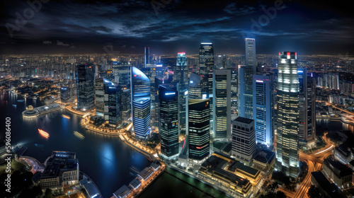 Singapore. Breathtaking travel destination place. Generative AI © piai