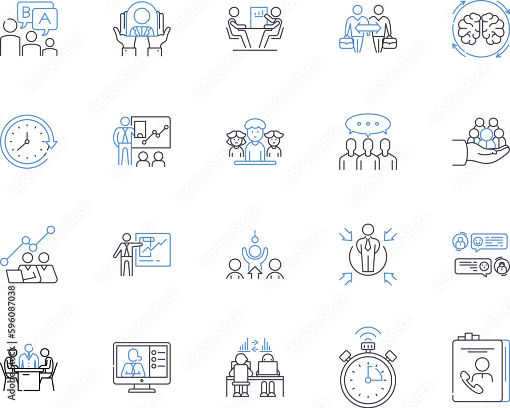 Regulation imagining line icons collection. Compliance, Governance, Oversight, Accountability, Regulation, Guidelines, Standards vector and linear illustration. Audit,Risk,Control outline signs set