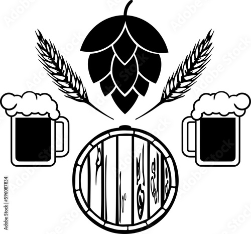 Silhouette: Bier brauen Symbole