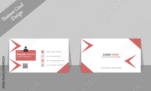 Clean professional visiting card. Double-sided creative business card template. Portrait and landscape orientation. Simple business card template.