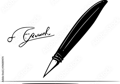 Handwriting - Minimalist and Flat Logo - Vector illustration