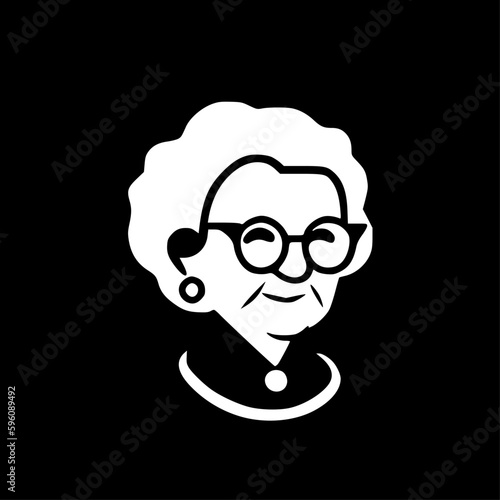 Grandma | Black and White Vector illustration