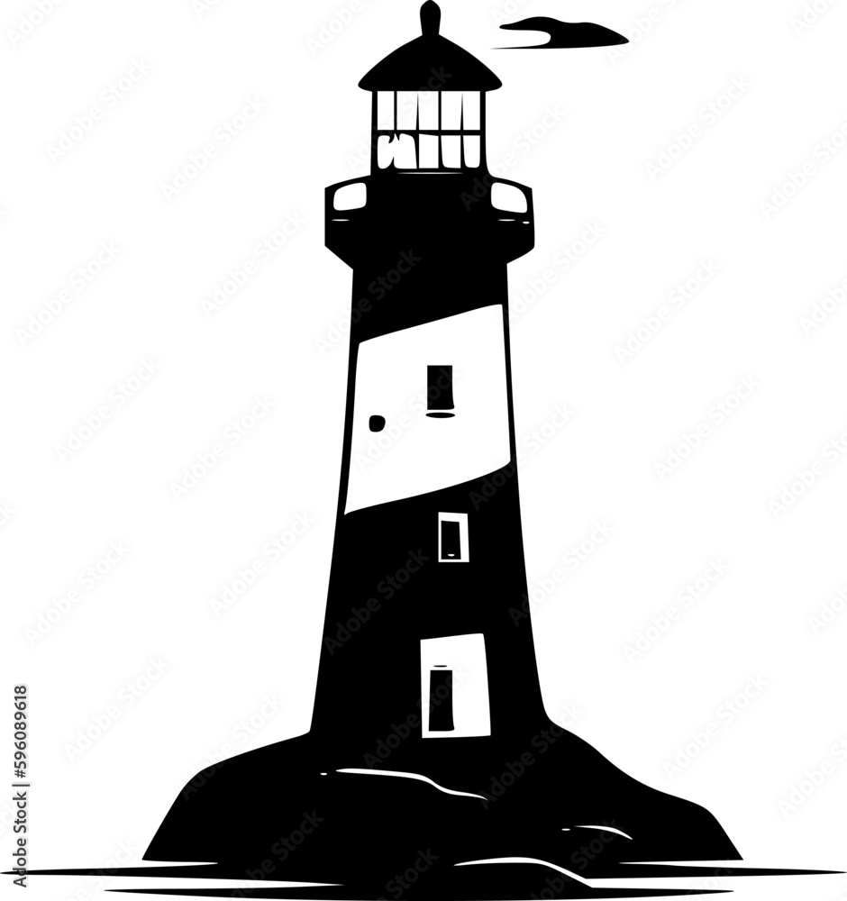 Lighthouse | Minimalist and Simple Silhouette - Vector illustration