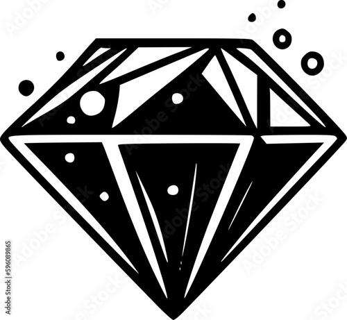 Rhinestone | Black and White Vector illustration