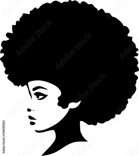 Afro | Minimalist and Simple Silhouette - Vector illustration