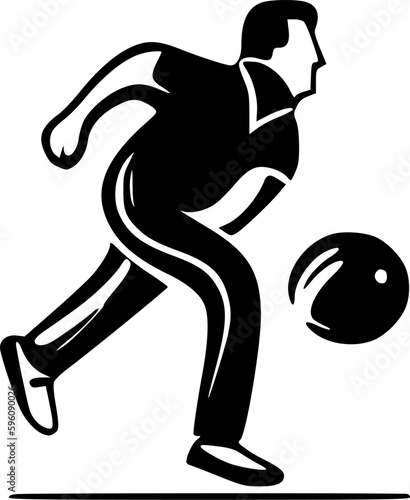 Bowling - Black and White Isolated Icon - Vector illustration