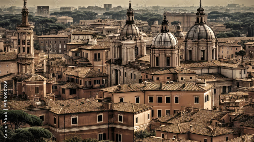 Rome. Breathtaking travel destination place. Generative AI